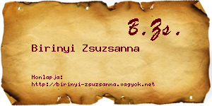 Birinyi Zsuzsanna névjegykártya