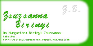 zsuzsanna birinyi business card